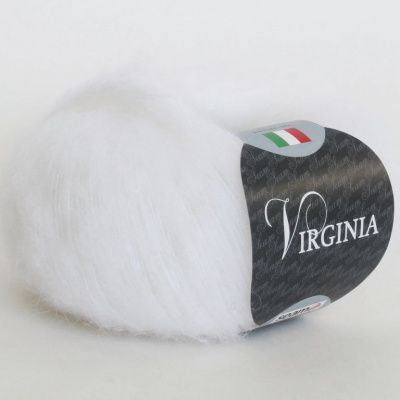 Пряжа SEAM VIRGINIA ( 01  белый) Состав: 30% мохер 40% акрил 30% нейлон; 25г/225м