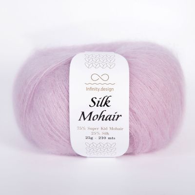 Infinity Design Silk Mohair ( 5002 BABY ROSE) 75% супер кид мохер, 25% шелк 25 гр/210 м